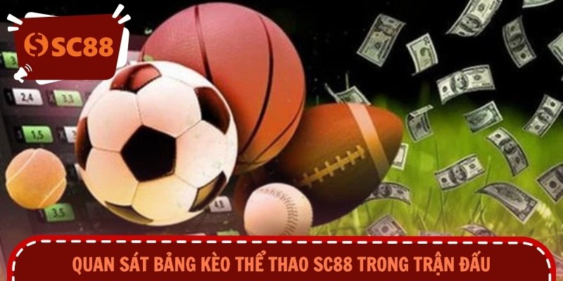 Quan sát bảng kèo thể thao SC88 trong trận đấu